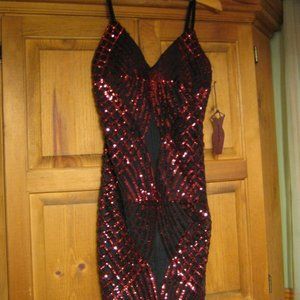 NWT HAUTE MONDE Women Sequence Party  Sexy Dress Small